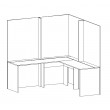 L shape workstation with 1800h partitions desk 600 deep 